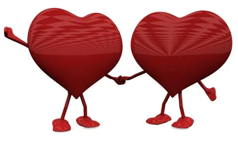 Two Hearts in Love Stock Illustration