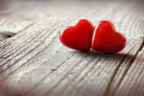 Two hearts in love Stock Photos