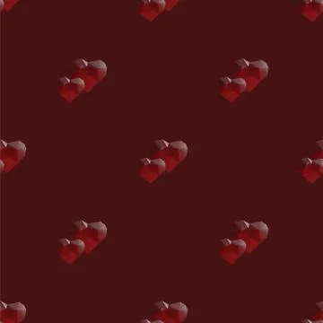 Two hearts lowpolygonal seamless Stock Illustration