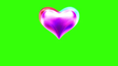 Two hearts merging into one 3d love animation on green screen background Stock Footage 314260209
