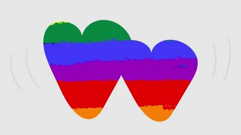 Two hearts in rainbow colors Stock Footage 157772919