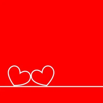 Two hearts on a red background. Stock Illustration
