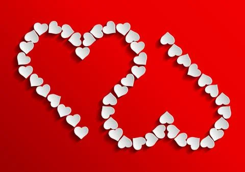 Two hearts red Stock Illustration