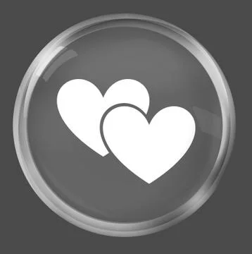 Two hearts red round Stock Illustration