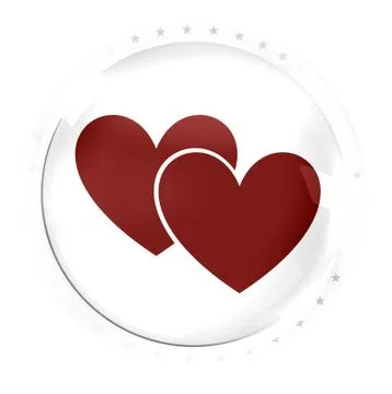 Two hearts red round Stock Illustration