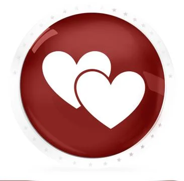Two hearts red round Stock Illustration