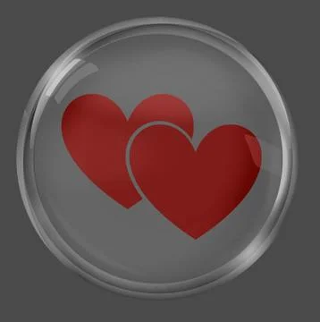 Two hearts red round Stock Illustration