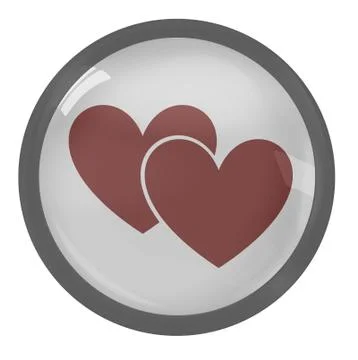 Two hearts red round Stock Illustration