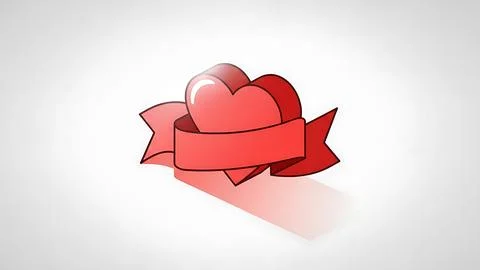 Two hearts with a ribbon Stock Illustration