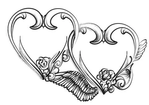 Two hearts sign Stock Illustration