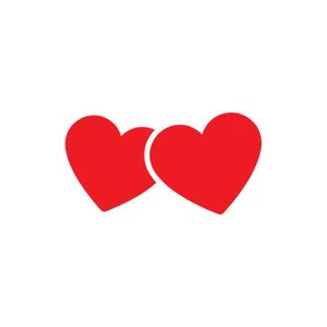 Two hearts vector icon isolated Stock Illustration