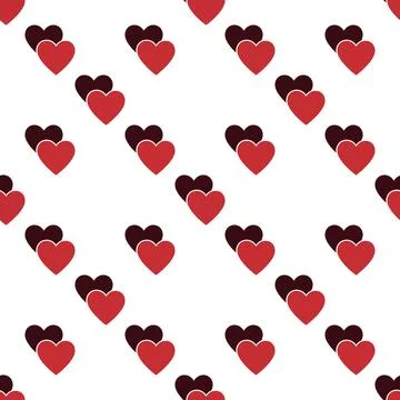 Two Hearts vector seamless pattern - love and romantic background Stock Illustration