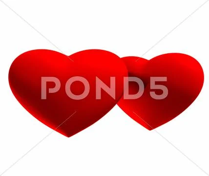 Two hearts on a white background Stock Illustration