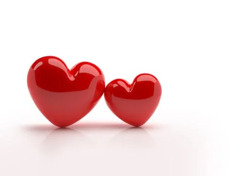 Two hearts on a white background Illustrazione stock