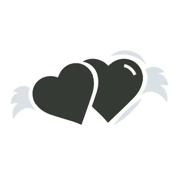 Two Hearts with wings Stock Illustration