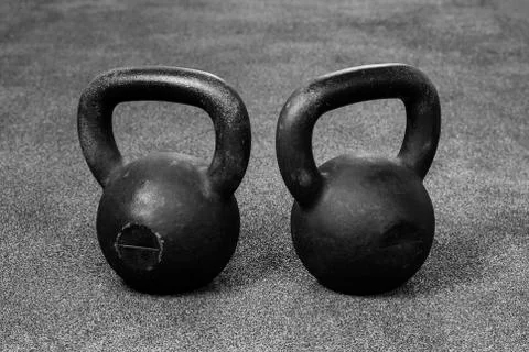 Two heavy kettlebell Stock Photos