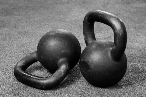 Two heavy kettlebell Stock Photos