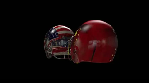 Two helmets collide Stock Footage 20494200