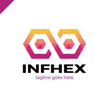 Two hexagonal chain links logo. Tech connection concept. Stock Illustration