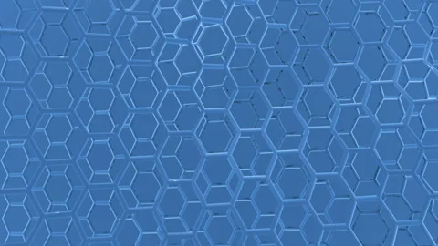 Two hexagonal lattices. White hexagonal structures on a blue background are Stock Footage 128795748