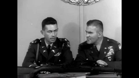 Two high ranking army officials talk about the importance of army medics in Stock Footage 95545386
