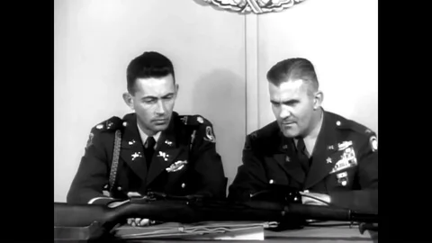 Two high ranking army officials talk about the importance of army medics in Stock Footage 95545403