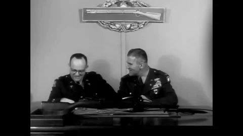 Two high ranking army officials talk about the importance of blood and army Stock Footage 95545593