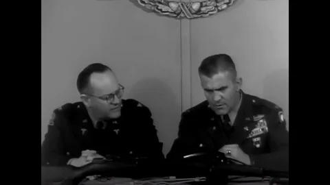 Two high ranking army officials talk about the importance of blood and army Stock Footage 95545600
