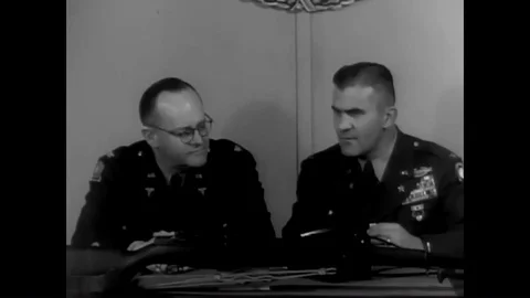 Two high ranking army officials talk about the importance of blood and army Stock Footage 95545637