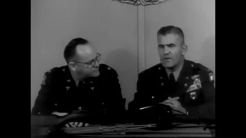 Two high ranking army officials talk about the importance of blood and army Stock Footage 95545647