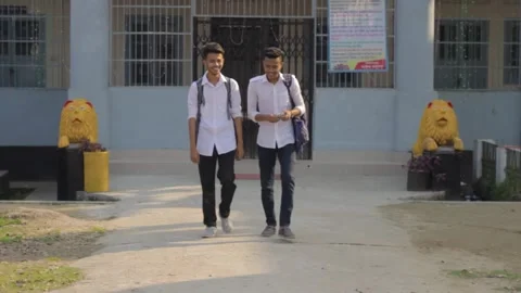 Two High School Boys Student Walking Stock Footage 293080647