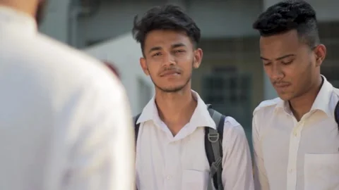 Two High School Boys Talking With Guardian Stock Footage 293080667