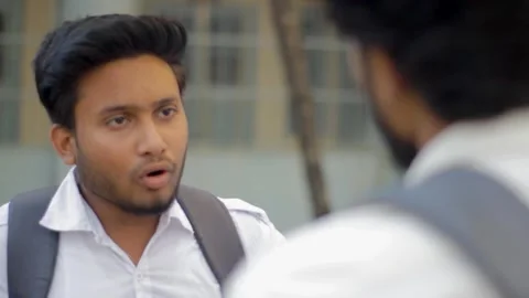 Two High School Students Are Discussing, Close-UP OTS Shot Stock Footage 291304460