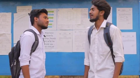 Two High School Students Are Discussing Stock Footage 291304494