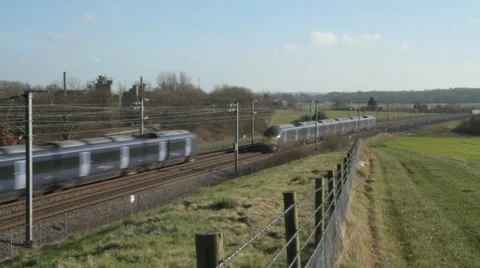 Two High Speed Trains 스톡 동영상 11263550