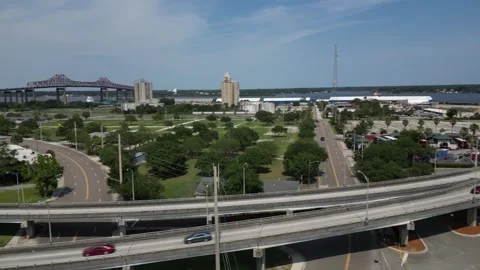 Two highway two bridge river Vídeo Stock 243279355