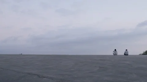 Two hikers pause for the view. Video stock 96090106