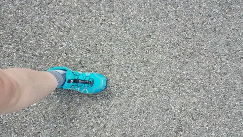 Two hikers walking along a path, Way of St. James, camino Stock Footage 277115269