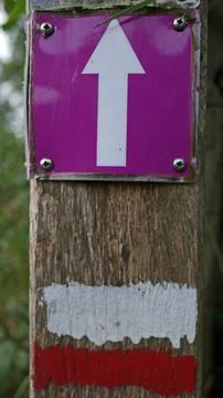 Two hiking markers  Stock Photos