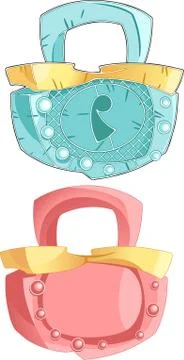 Two hinged closed lock Stock Illustration