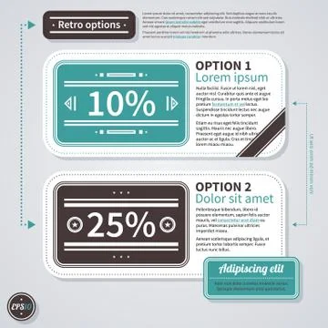 Two horizontal discount banners in retro style. EPS10. Stock Illustration