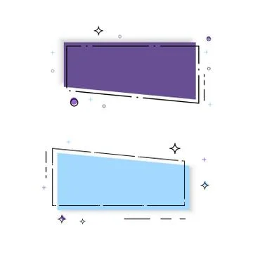 Two horizontal geometric banners with shadow and random items. Element for gr Stock Illustration