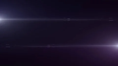 Two horizontal moving blue pink lights optical lens flares shiny animation art Stock Footage 83419697