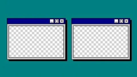 Two horizontal retro computer interface window frames from operating system イラスト素材