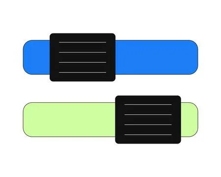 Two horizontal slider bars 2D cartoon object Stock Illustration