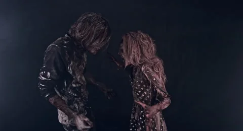 Two horror zombie dance. Stock Footage 66816052