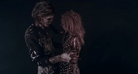 Two horror zombie dance. Stock Footage 66827236