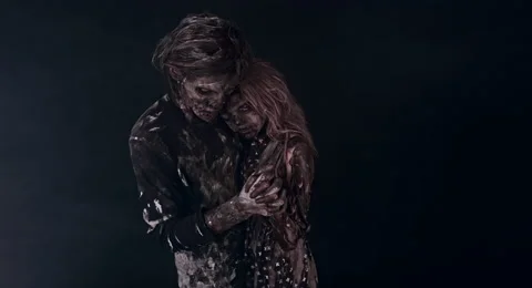 Two horror zombie dance. Stock-Footage 66829006