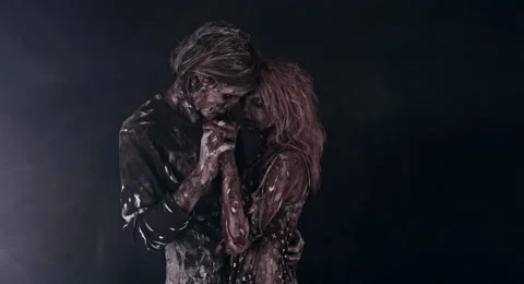 Two horror zombie dance. Stock Footage 66832396