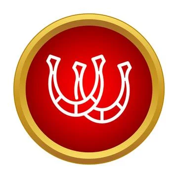 Two horseshoes representing luck and fortune success symbol Stock Illustration